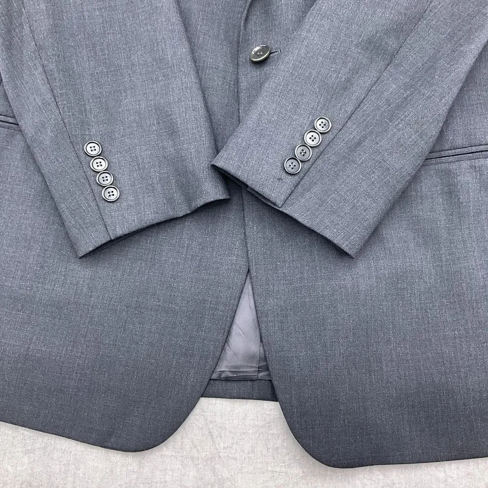 Pronto Uomo‎ Italian Lessona Natural Stretch Gray Wool Blazer Sport Coat